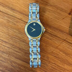 Movado 81-E4-9886 men’s Gold and Silver Watch with Black Dial